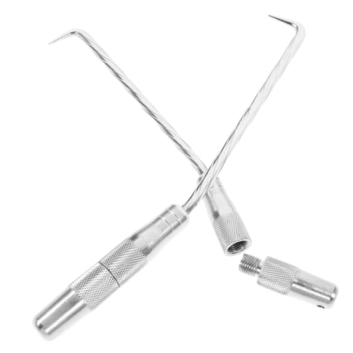 SEWACC 2 Stück Teiliges Edelstahl Rebar Tie Wire Haken Robustes Drahtbindewerkzeug mit Rutschfestem Griff Ergonomisch Geformt für Sicheres Stahlstabbinden und Effizientes Betonieren von SEWACC