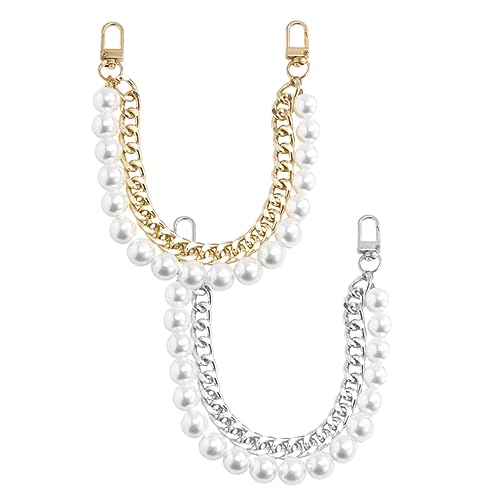 SEWACC 2 Stück Teiliges Ersatz Handtaschenriemen mit Doppelreihiger Imitations Perlenkette Langlebige und Metallkette Geeignet für DIY Handtaschen Clutch und Umhängetasche Taschenkette SEWACC 2 Stück Teiliges Ersatz Handtaschenriemen mit Doppelreihiger Imitations Perlenkette Langlebige und Metallkette Geeignet für DIY Handtaschen Clutch und Umhängetasche Taschenkette von SEWACC