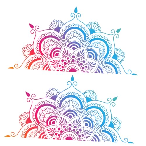 SEWACC 2 Stück Teiliges Mandala Wandtattoo Bunte PVC Wandsticker Ablösbar Stilvolle Wanddeko für Wohnzimmer Schlafzimmer Langlebig Bohemian Festival Muster SEWACC 2 Stück Teiliges Mandala Wandtattoo Bunte PVC Wandsticker Ablösbar Stilvolle Wanddeko für Wohnzimmer Schlafzimmer Langlebig Bohemian Festival Muster von SEWACC