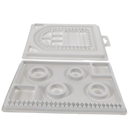 SEWACC 2 Stück Teiliges Perlenbrett mit Messskala Schmuckdesign Tablett für Armbänder und Halsketten rutschfeste Schmuckperlen Ablage zum Sortieren und Auffädeln von DIY Schmuckperlen von SEWACC