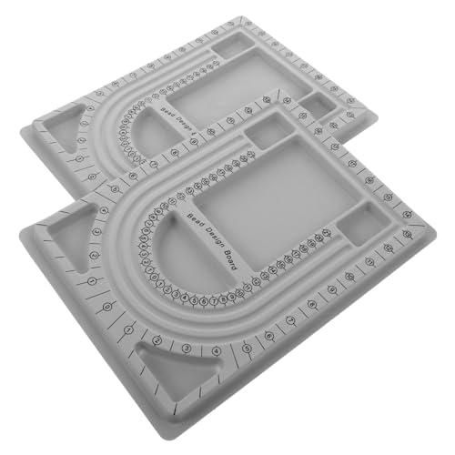 SEWACC 2 Stück Teiliges Schmuck Design Beading Organizer Board mit Maßskala Schmuckherstellung Board für Perlenketten und Armbänder DIY Perlendesign Tablett für Präzises Planen und von SEWACC