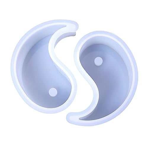 SEWACC 2 Stück Teiliges Tai Chi Silikonform Kerzengießform Flexibel Sicher DIY Duftkerzen Seifenformen Multifunktional Einfach zu Entformen für Handwerk und Heimdekoration Geeignet von SEWACC