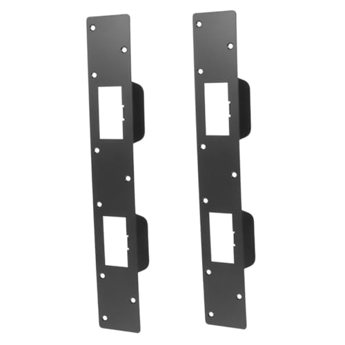 SEWACC 2 Stück Teiliges Tür Schließblech Schwarze Metall Verstärkungsplatte für Riegelschloss Robuste Türverriegelung Einfache Montage Modernes Design Langlebige für Wohn und von SEWACC