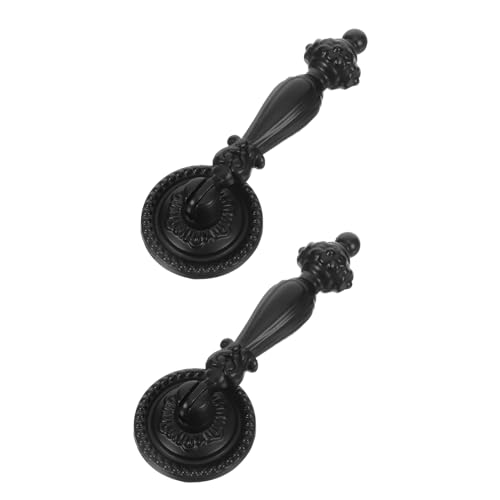 SEWACC 2 Stück Teiliges Vintage Zinklegierung Schubladengriffe Antike Runde Möbelknöpfe Retro Design für Kommode Schrank Küchenschrank Einfache Montage Rustikale Home Decor von SEWACC