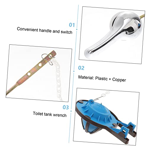 SEWACC 2 Stück Toiletten Spülhebel Teilig Frontmontage Verstellbar mit Wasserspülung Hebel und Dichtung für Wc Spülkasten Ersatzgriff und Flapper Reparatur von SEWACC