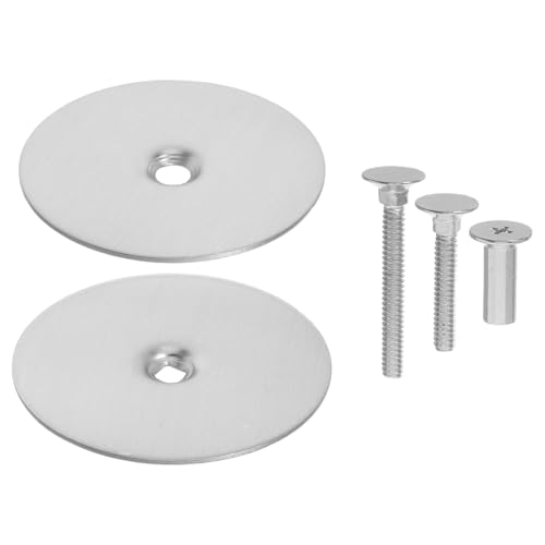 SEWACC 2 Stück Türriegellochabdeckung Riegelschloss Abdeckplatte Türgriffloch Abdeckplatte Türlochstopfen Riegelrosette Lochkappe Edelstahl Silber von SEWACC