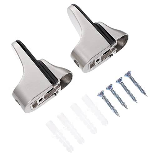 SEWACC 2 Stück Verstellbare Glasregalhalter Robuste Panel Clips mit Rutsch Schraube für Möbel und Glasböden Feucht und Trockenbereichen von SEWACC