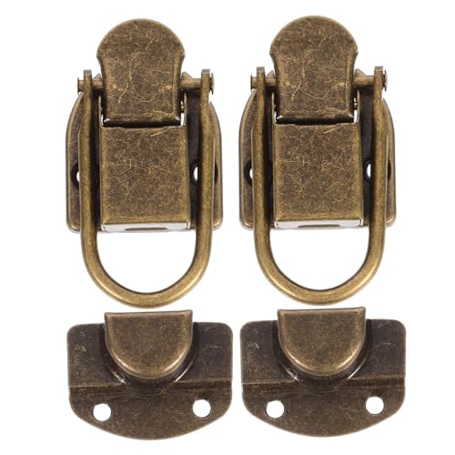 SEWACC 2 Stück Vintage Metallverschluss Selbstverriegelndes Holzbox Schloss Latch für Schmuck Holzkisten Langlebiger Dekorativer Schnappverschluss Vielseitig Einsetzbar für Truhen und von SEWACC