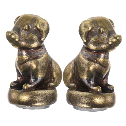 SEWACC 2 Stück Vintage Tier Hinge Kopf Topper Dekorative Hunde Figurinen Tür Scharnier Köpfe für Heim und Küche Kupfer Hinge Kopf für Schrankhardware von SEWACC