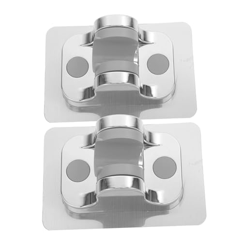 SEWACC 2 Stück Wandmontage Selbstklebend Verstellbarer Handheld Duschhalter ohne Bohren für Badezimmeraccessoires Silber von SEWACC