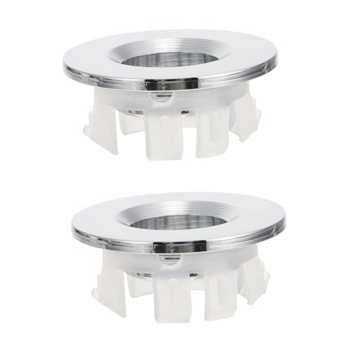 SEWACC 2 Stück Waschbecken Überlaufring aus Vollkupfer Praktische Überlaufabdeckung für Badezimmer Waschbecken Einfache Installation Langlebiges Design Zubehör für Waschtisch Overflow von SEWACC