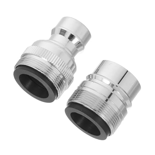 SEWACC 2 Stück Wasserhahn Adapter Feingewinde Metall Waschmaschinen und Geschirrspüler Schlauchverbinder mit Dichtungsring für Küche Bad Waschraum Langlebig und Auslaufsicher von SEWACC