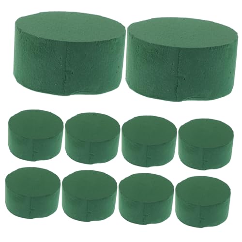 SEWACC 20 Stück Runder Floristenschaum Grün Nass-trocken Steckschaumblock für Frische und Künstliche Blumen Flexibel Zuschneidbar Wasserabsorbierend für Hochzeitsarrangements und von SEWACC