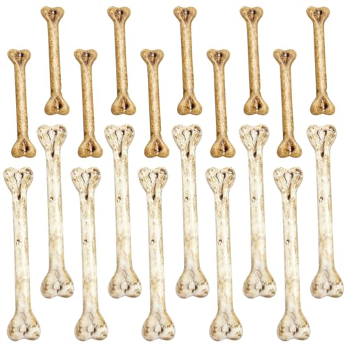 SEWACC 20 Stück Simulierte Knochen-Gadgets DIY-Dekorationen Mit Löchern Und Aufschraubbaren Knochen Groß + Klein Jeweils 10 Mini-Spielzeuge Tischdekoration Menschliches von SEWACC