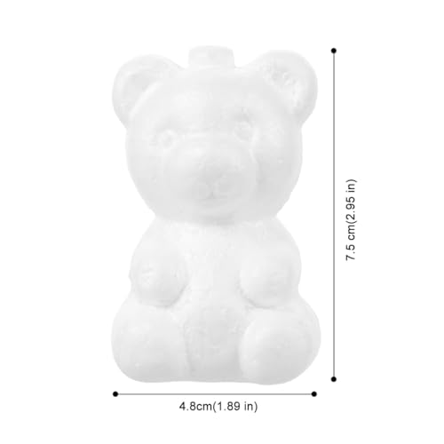SEWACC 20 Stück Teiliges DIY Schaumstoff Bärenform Weiß Lebensechte Bastelvorlagen für Kreative Blumenarrangements Kinderhandwerk und Dekorative Handwerksprojekte von SEWACC