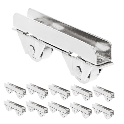 SEWACC 20 Stück Teiliges Edelstahl Schiebetürrollen Verschleißfest Langlebig Stabile Pulley Ersatzräder für Schrank Vitrine Schiebetür Geeignet für Stark Frequentierte Ausstellungs von SEWACC