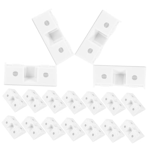 SEWACC 20 Stück Teiliges Verstärkte Eckwinkel mit Abdeckung Stabile Möbelwinkel aus Langlebigem Material für Küchen Hängeschränke Weiße Große Halterungen für Regalbretter und von SEWACC