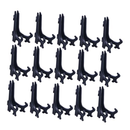 SEWACC 25 Stück Teiliges Kunststoff Display Stand Stabiler Leichter Teller Bilderhalter Minimalistischer Schwarzer Präsentationsständer für Tischdekoration und Vielseitig für Zuhause und von SEWACC
