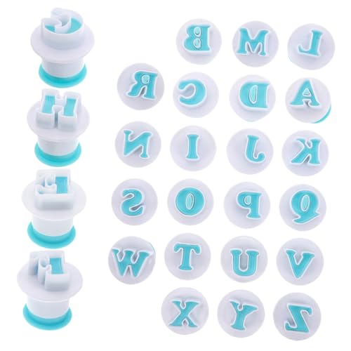 SEWACC 26 Stück Teiliges Wiederverwendbares Cookie Stempel mit Großbuchstaben Flexible Kunststoff Ausstechformen für Diy Kekse Fondant Kuchen und Mousse Dekoration Leicht zu Lagern für von SEWACC