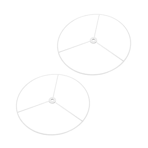 SEWACC 2Stücke DIY Lampenschirm Rahmen für Kronleuchter Weißer Pendelleuchten Halter Runder Lampenschirm Stabilem Material für Tisch und Deckenleuchten von SEWACC