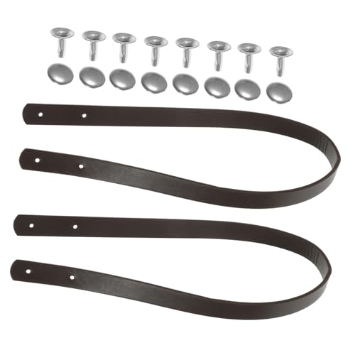 SEWACC 2er-Pack Tragetaschengriffe Aus Pu-Leder Für Damen 60 cm Ersatzriemen Mit Nieten Handtaschen-gürteltaschengurt Zubehör Für Beutel von SEWACC