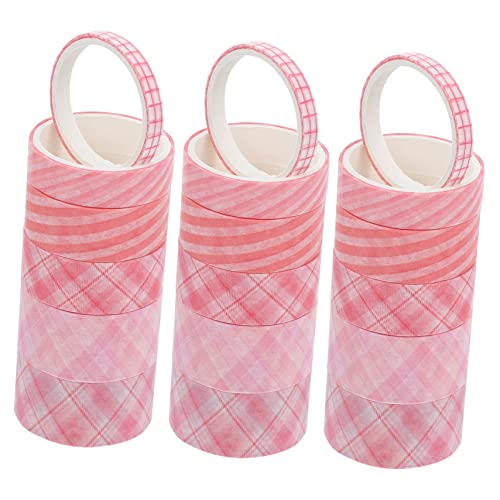 SEWACC 3 Sätze Klebebandset Überprüfen Maskierung Veranstalter Farbe Band Für Journaling Papierklebeband Selber Machen Papier Klebeband Abdeckpapier Diy-bänder Flüsterpapier Rosa von SEWACC