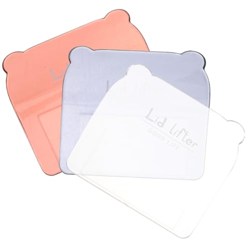 SEWACC 3 Stck Teiliges Toilettensitzheber Selbstklebend Hygienischer Toilettendeckelheber Praktische Handhabung Passend für Wc Deckel Farblich Transparent Blau Rot Weiß Modernes von SEWACC