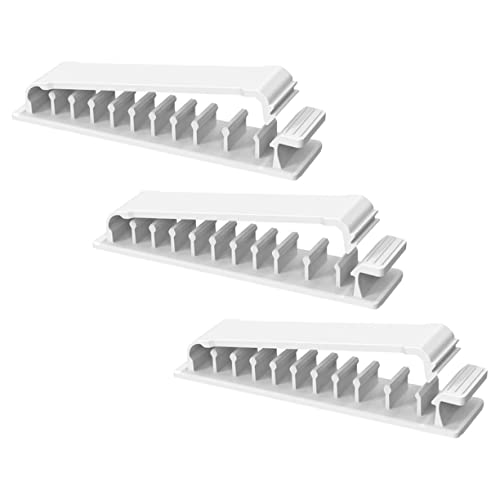 SEWACC 3 Stück Kabelorganizer Selbstklebende Kabelclips für Schreibtisch Halterung zur Kabelfixierung für Zuhause Büro Auto Weiß Hochwertigem PC Material von SEWACC
