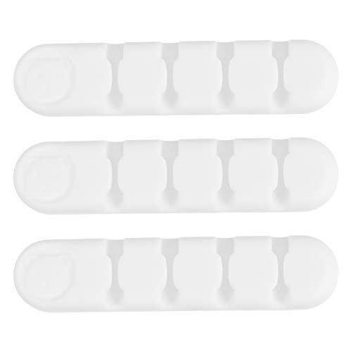 SEWACC 3 Stück Kabelorganizer Silikon Kabelclips für Ordentliches Kabelmanagement Selbstklebend und Wiederverwendbar für Schreibtisch und Zuhause Schützt und Hält Kabel von SEWACC