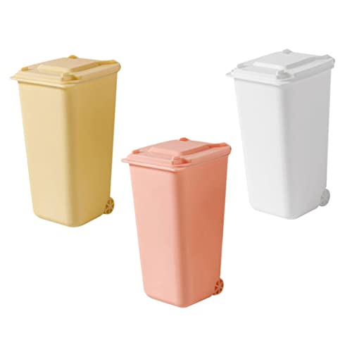 SEWACC 3 Stück Mini Tischmülleimer mit Deckel Kleiner Desktop Abfallbehälter Geruchsarmer Praktischer Papierkorb für Büro Zuhause und Schreibtisch Farbiges Design Weiß Gelb SEWACC 3 Stück Mini Tischmülleimer mit Deckel Kleiner Desktop Abfallbehälter Geruchsarmer Praktischer Papierkorb für Büro Zuhause und Schreibtisch Farbiges Design Weiß Gelb von SEWACC