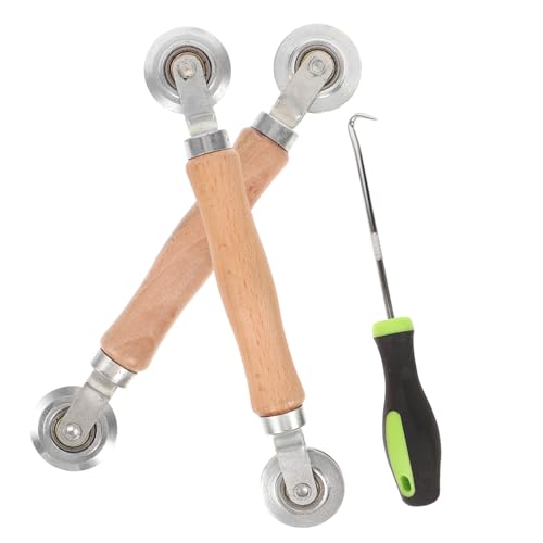 SEWACC 3 Stück Teiliges Fliegengitter Reparaturset mit Holzgriff Türrahmen Reparaturwerkzeug für Fliegengitterrahmen mit Spline Roller und Entferner haken für Schnelle Fenstergitter SEWACC 3 Stück Teiliges Fliegengitter Reparaturset mit Holzgriff Türrahmen Reparaturwerkzeug für Fliegengitterrahmen mit Spline Roller und Entferner haken für Schnelle Fenstergitter von SEWACC