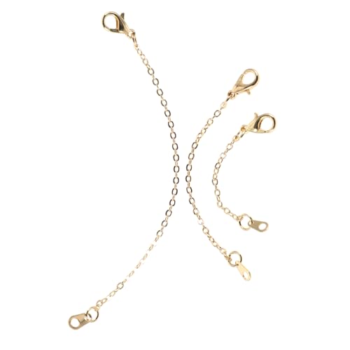 SEWACC 3 Stück Teiliges Gold Verlängerungsketten mit Karabinerverschluss für Halsketten Armbänder Fußkettchen Diy Schmuckherstellung Vielseitig Einsetzbar SEWACC 3 Stück Teiliges Gold Verlängerungsketten mit Karabinerverschluss für Halsketten Armbänder Fußkettchen Diy Schmuckherstellung Vielseitig Einsetzbar von SEWACC