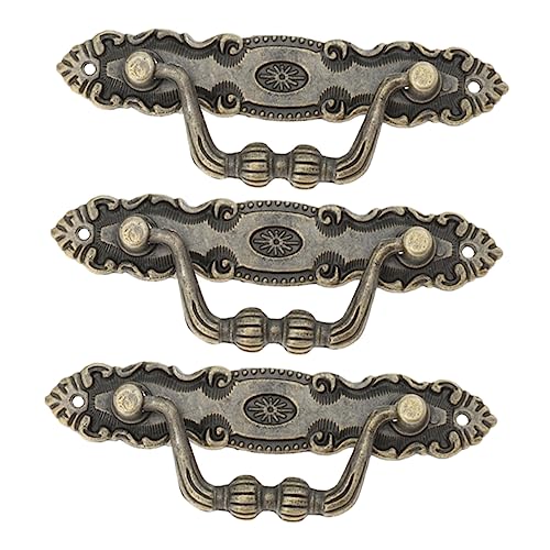 SEWACC 3 Stück Vintage Ring Drawer Handles Antike Schubladengriffe mit Schrauben Dekorative Möbelknöpfe für Schrank und Kommode Hochwertige Verarbeitung Korrosionsbeständig und Langlebig von SEWACC
