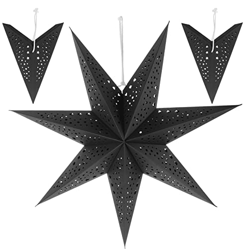 SEWACC 3 Stück Weihnachts Sternlampenschirme Kreative Pendelleuchte für Festliche Dekoration Wohnung Restaurant oder Bar von SEWACC