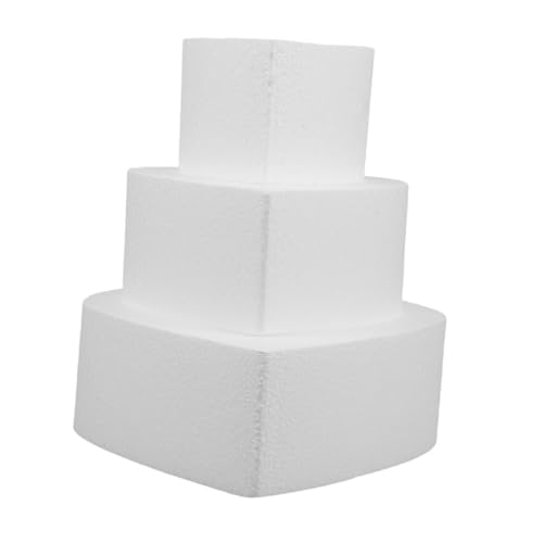 SEWACC 3 Stücke Teiliges Set Herzform Schaumkuchen Dummies für Hochzeitstorten Dekorative Backform für Kreative Tortengestaltung für Modellierungsprojekte und DIY Projekte von SEWACC