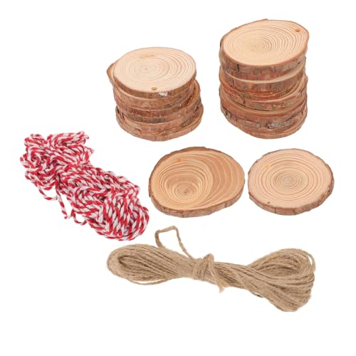 SEWACC 30 Stk. Teiliges Unbehandelte Holzscheiben mit Vorgebohrtem Loch Naturbelassene Baumscheiben mit Rinde Glatte Oberfläche für DIY Basteln Weihnachtsdekoration Handwerk SEWACC 30 Stk. Teiliges Unbehandelte Holzscheiben mit Vorgebohrtem Loch Naturbelassene Baumscheiben mit Rinde Glatte Oberfläche für DIY Basteln Weihnachtsdekoration Handwerk von SEWACC