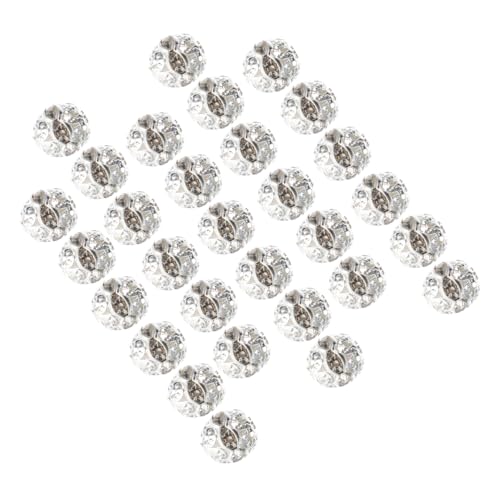 SEWACC 30 Stück Teiliges Strass Perlen für DIY Schmuckherstellung Silberne Abstandshalter Geeignet für Armbänder und Bastelprojekte SEWACC 30 Stück Teiliges Strass Perlen für DIY Schmuckherstellung Silberne Abstandshalter Geeignet für Armbänder und Bastelprojekte von SEWACC