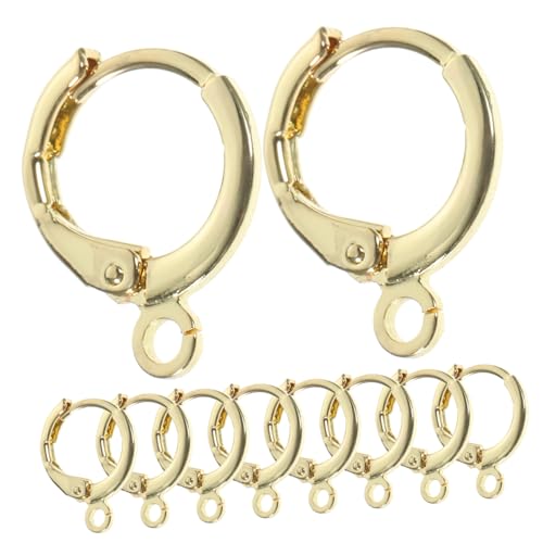 SEWACC 30 Stück Teiliges Vergoldete Ohrhaken aus Metall für DIY Ohrringe Leichte Glatte Haken für Handgemachten Ohrschmuck Sichere und Langlebige Ohrhaken zum Basteln Personalisierter von SEWACC