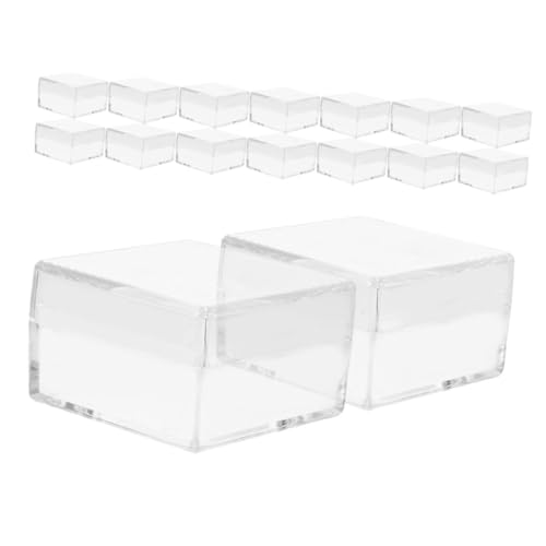 SEWACC 30 Stück Transparente Kleine Quadratische Acrylbox mit Deckel Stapelbare Robuste Mini Aufbewahrungsbox für Sammlerstücke Schmuck Proben und Kleine Gegenstände Praktisch für Reisen von SEWACC