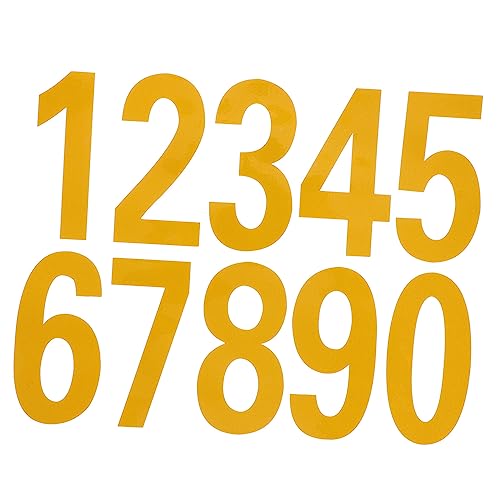 SEWACC 4 Blätter Reflektierende Selbstklebende Zahlenaufkleber für Briefkasten Haustür Wetterfest Langlebig Leicht Entfernbar Gelb SEWACC 4 Blätter Reflektierende Selbstklebende Zahlenaufkleber für Briefkasten Haustür Wetterfest Langlebig Leicht Entfernbar Gelb von SEWACC