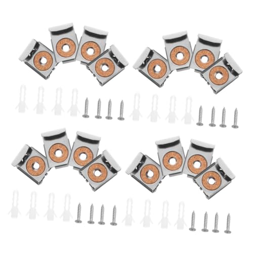 SEWACC 4 Sätze Metall Spiegelhalter Clips für Glas Korrosionsbeständige Federbelastete Halterungen mit Schrauben Dübeln Einfache Montage für Rahmlose Spiegel in Bad Ankleidezimmer SEWACC 4 Sätze Metall Spiegelhalter Clips für Glas Korrosionsbeständige Federbelastete Halterungen mit Schrauben Dübeln Einfache Montage für Rahmlose Spiegel in Bad Ankleidezimmer von SEWACC