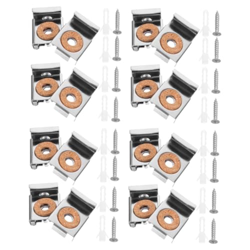 SEWACC 4 Sätze Spiegelclips Metall Glas Halterung Klammern mit Schrauben und Dübeln Schwerlast Wandhalter für Rahmenlose Glas Spiegel Verstellbar Rostfrei Minimalistisches Design SEWACC 4 Sätze Spiegelclips Metall Glas Halterung Klammern mit Schrauben und Dübeln Schwerlast Wandhalter für Rahmenlose Glas Spiegel Verstellbar Rostfrei Minimalistisches Design von SEWACC