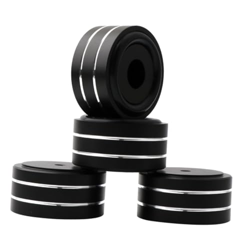 SEWACC 4 Stck Aluminiumlegierung Lautsprecherfüße mit Rutschfesten Gummiringen Vibrationsdämpfer für Audio Boxen Schreibtisch PC Isolationspads von SEWACC