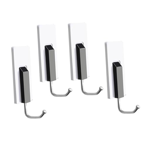 SEWACC 4 Stck Teiliges Starker Klebehaken Piano Design Selbstklebend Rostfrei Vielseitig für Küche Bad Einfache Montage ohne Bohren Belastbar für Handtücher Mantel Utensilien von SEWACC