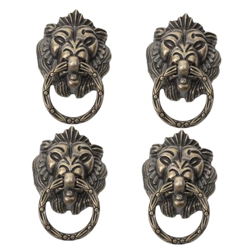 SEWACC 4 Stück Antike Chinesische Schrankgriffe Löwenkopf Design aus Hochwertiger Robuste Vintage Möbelgriffe für Türen Kommoden Kleiderschränke SEWACC 4 Stück Antike Chinesische Schrankgriffe Löwenkopf Design aus Hochwertiger Robuste Vintage Möbelgriffe für Türen Kommoden Kleiderschränke von SEWACC