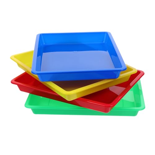 SEWACC 4-teiliges Multifunktionales Buntes Kunststofftablett für Spielzeug Im Klassenzimmer Basteln und Sensorisches Spielen. von SEWACC
