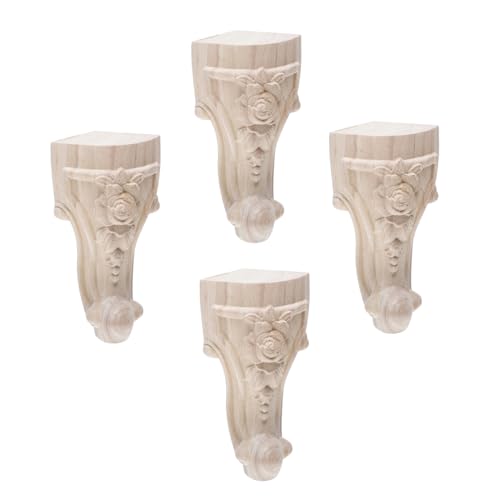 SEWACC 4 Stück Geschnitzte Holzsofa Beine Dekorative Möbelbeine für Sofas Stühle Tische und Schränke Elegantes Design für von SEWACC