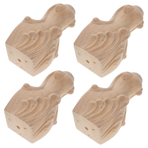 SEWACC 4 Stück Holz Möbel Beine Geschnitzte Möbelbeine für Sofa Schrank Tv Ständer Montageschrauben Langlebig und Vielseitig Einsetzbar von SEWACC