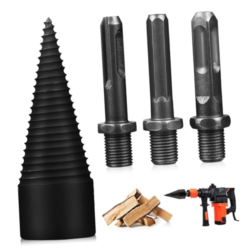 SEWACC 4 Stück Holzspalter Bohrer aus Hartstahl Einzigartiges Design mit Spezialrillen für Schnelles Spalten Kompakt und Vielseitig für Haushalt Camping und Outdoor Einfache Montage SEWACC 4 Stück Holzspalter Bohrer aus Hartstahl Einzigartiges Design mit Spezialrillen für Schnelles Spalten Kompakt und Vielseitig für Haushalt Camping und Outdoor Einfache Montage von SEWACC