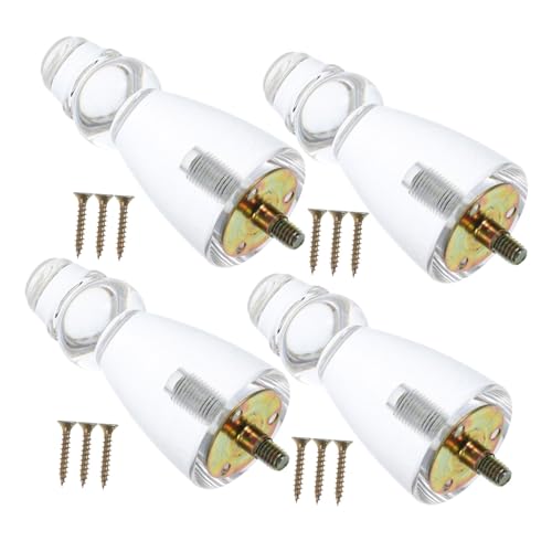 SEWACC 4 Stück Möbelbeine Transparent Ersatz Sofafüße für Schränke Kommoden Betten Robuste Deformationsbeständige Einfache Montage Moderner Kristallstil für Wohnmöbel von SEWACC